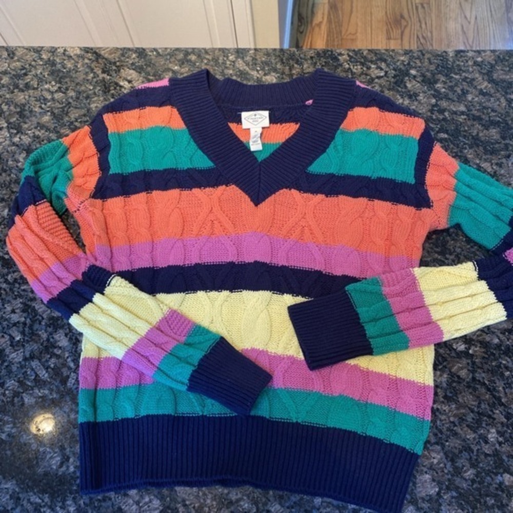 St. John's Bay Women's M‎  Pullover Sweater Metallic Threads Gray Long Sleeve